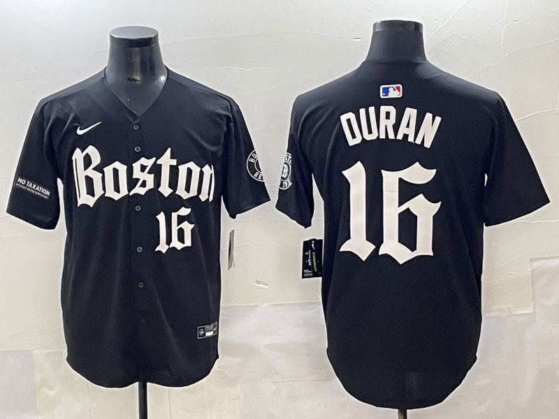Men 2025 Boston Red Sox #16 Duran Black Five generations Joint Name Nike MLB Jersey style 12